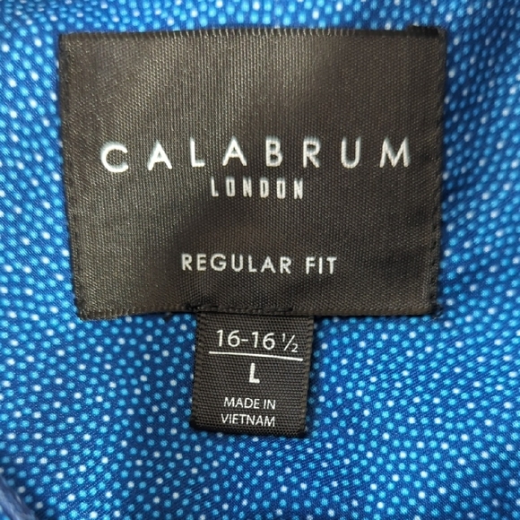 NEW CALABRUM LINDON Blue Dress Shirt Classic Style, New With Tags, Beautiful!!? - Picture 9 of 12